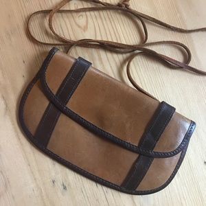 W Sandalwood Cowhide Vintage cross body purse